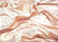 Crushed Velvet Velour Fabric Material - PEACH